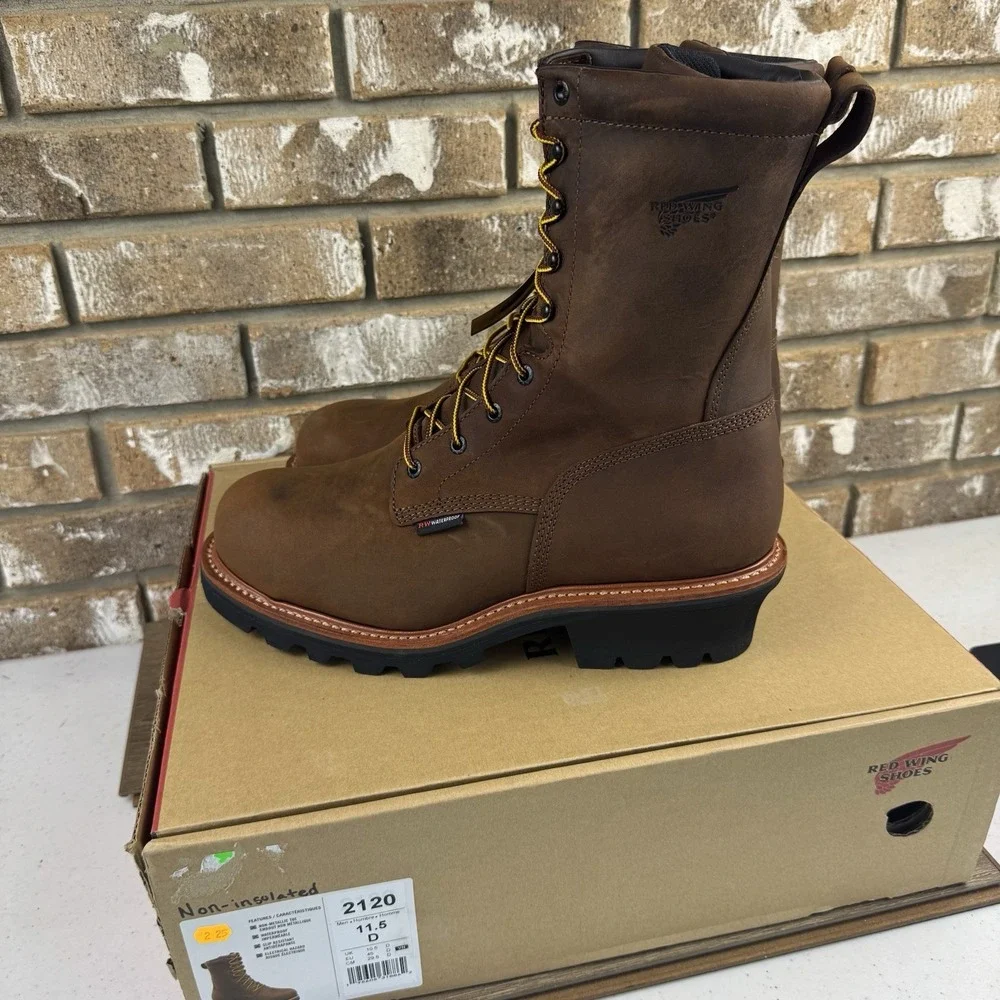 Red Wing Loggermax 2120 Waterproof Work Boots Men's Sz 11.5D Non Metallic Toe
